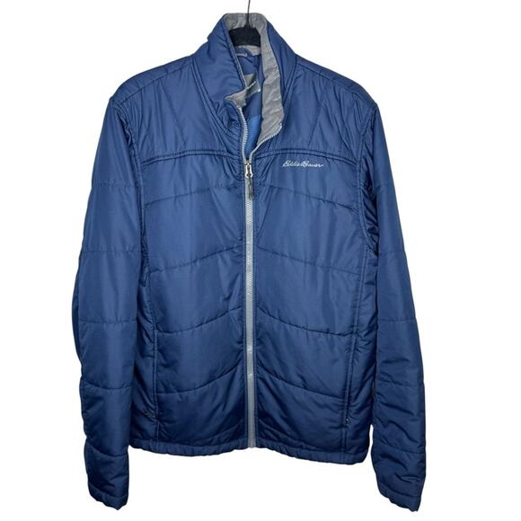 EDDIE BAUER / navy blue down classic puffer jacket coat  S - Picture 1 of 9